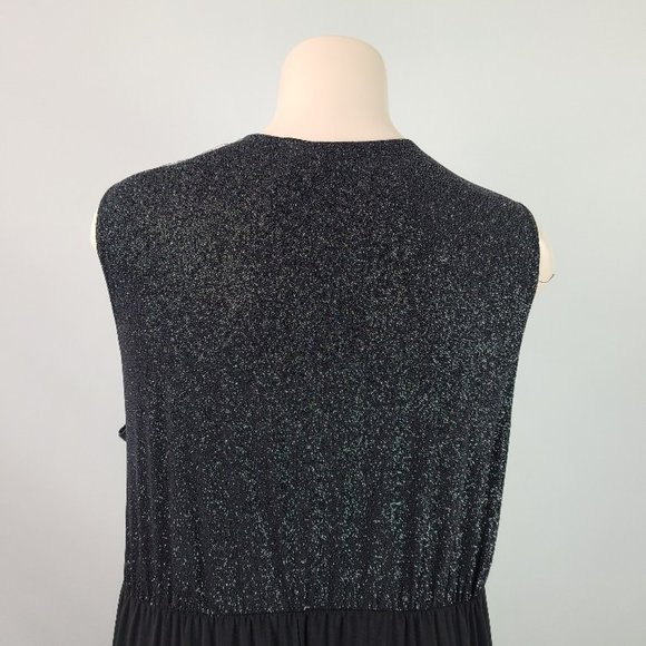 Tiana B Black Silver Metallic Cross Over Jumpsuit - Picture 10 of 16